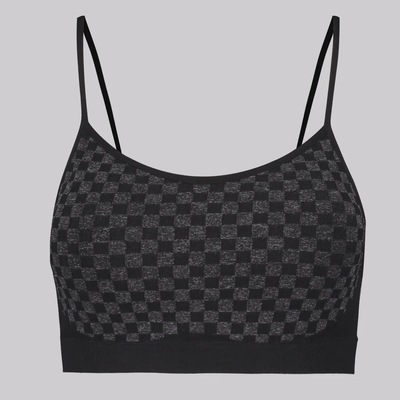 Top Selene Quadriculado Sem Costura com Bojo Removível Feminino - Foto 2