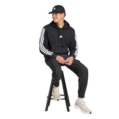 Blusão de Moletom Masculino com Capuz adidas 3 Stripes - Foto 4
