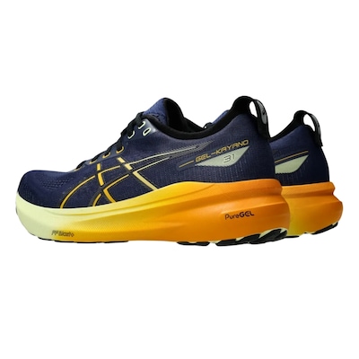 Tênis Asics Gel Kayano 31 Corrida Grafite e Amarelo - Masculino - Foto 3