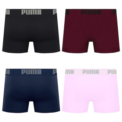 Cueca Boxer Sem Costura Puma - 4 unidades - Masculina - Foto 2