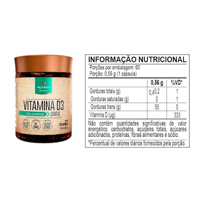 Vitamina D3 Nutrify - 120 Cápsulas - Foto 2