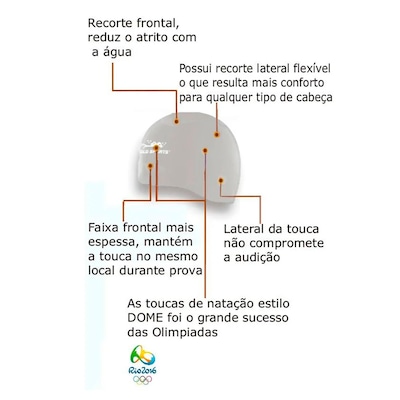Touca De Natação Gold Sports Dome Cap De Silicone - Foto 2