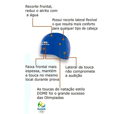 Touca De Natação Gold Sports Dome Cap De Silicone - Foto 2