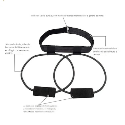 Cinto Elástico Gold Sports Booty Belt Resistance Tensão Pesada - Foto 5