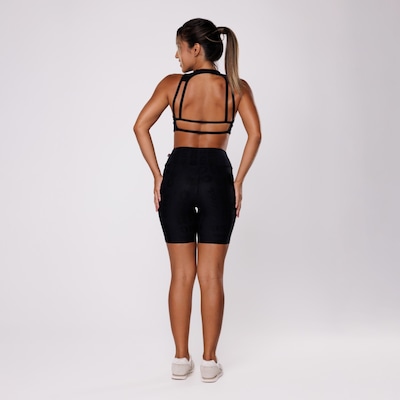 Bermuda Feminina Orbis Fitness Meia Coxa Jacquard Poliamida Cós Alto - Foto 6