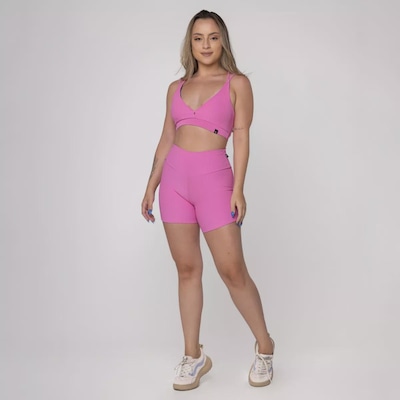 Conjunto Orbis Fitness Feminino Short e Top Bojo Textura Canelado - Foto 2