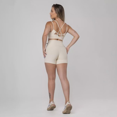 Conjunto Orbis Fitness Feminino Short e Top Bojo Textura Canelado - Foto 4