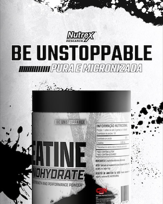 Kit Creatina Monohidratada 300g - Nutrex + Coqueteleira 600ml - Universal - Foto 6
