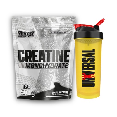 Kit Creatina Monohydrate Pura 500g - Nutrex + Coqueteleira 600ml - Universal - Foto 1