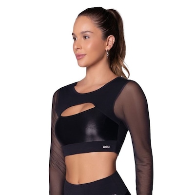 Top Selene Manga Longa Tule Feminino - Foto 1