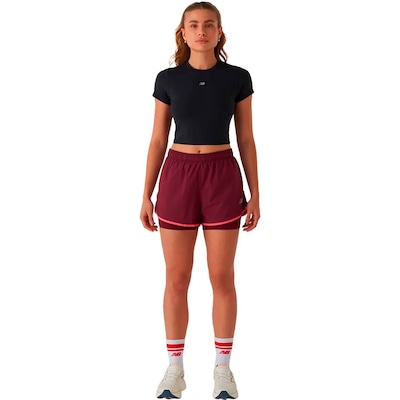Short New Balance 2 em 1 Sport Essentials Feminino - Foto 4
