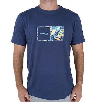 Camiseta Hurley Double Up Surf Noise WT25 Masculina - Foto 1