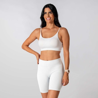 Conjunto Fit Short E Top Alça Regulavel Alma Genius Feminino - Foto 1
