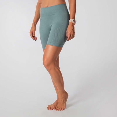 Conjunto Fitness Short E Top Alça Canelado Alma Genius Feminino - Foto 5
