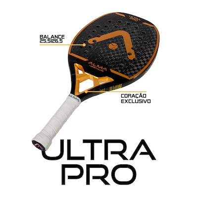 Raquete Beach Tennis 12K Ultrapro Alma Genius - Foto 3
