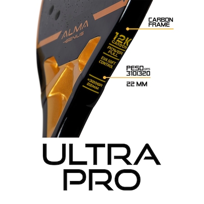 Raquete Beach Tennis 12K Ultrapro Alma Genius - Foto 5