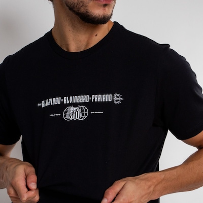 Camiseta Futebol Classica Santos Oficial Glorioso Alvinegro Surf Center Unissex - Foto 4