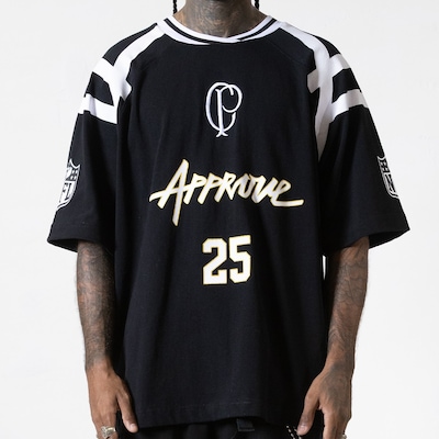 Camisa Corinthians Approve Trillab NFL Oversized Preto - Masculino - Foto 2