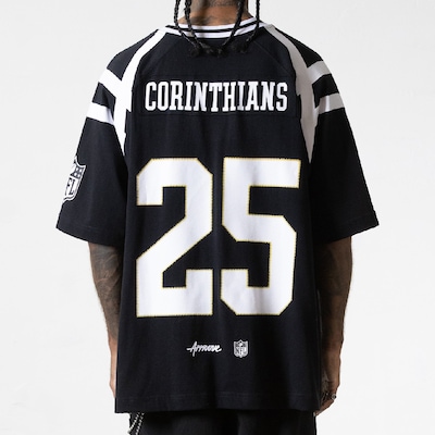 Camisa Corinthians Approve Trillab NFL Oversized Preto - Masculino - Foto 6