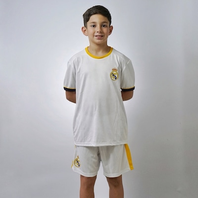 Conjunto Real Madrid Símbolo Mini Craque - Camisa + Shorts Braziline - Infantil - Foto 1