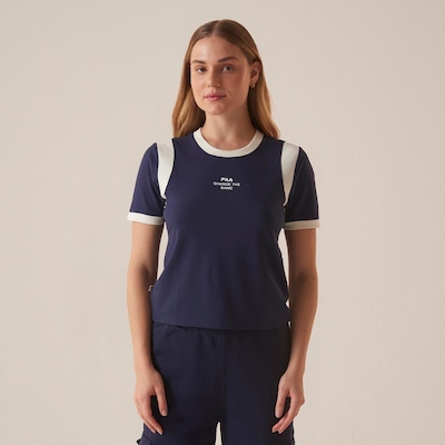 Blusa Fila Ribbed Letter Retro Feminina - Foto 1