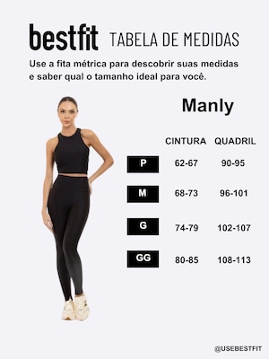 Calça Legging Manly Canelada Cós Alto Feminina - Foto 5
