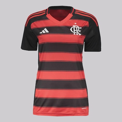 Camiseta do Flamengo I 25/26 Torcedor adidas Feminina - Foto 1