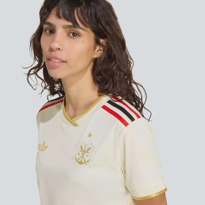 Camiseta do Flamengo III 25/26 adidas Cropped Feminina - Foto 6