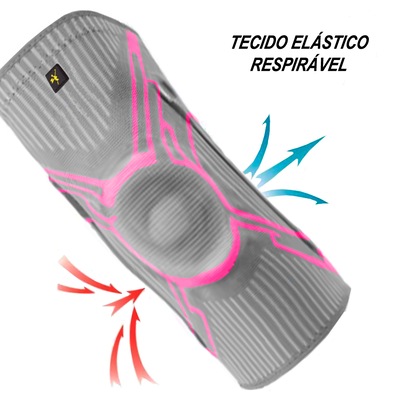 Joelheira Elástica Gold Sports Com Protetor de Patela e Suporte Lateral - 1 unidade - Foto 5