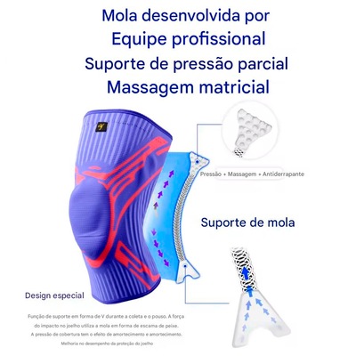 Joelheira Elástica Gold Sports Com Protetor de Patela e Suporte Lateral - 1 unidade - Foto 4