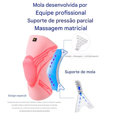 Joelheira Elástica Gold Sports Com Protetor de Patela e Suporte Lateral - 1 unidade - Foto 4