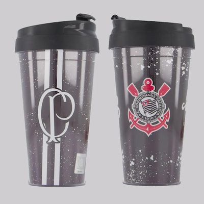 Kit Corinthians 2 Copos de Viagem 550ML - Foto 1