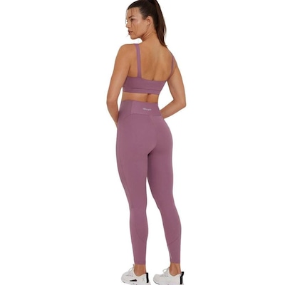 Calça Legging Alto Giro  Recortes Tule Refl Feminina - Foto 2