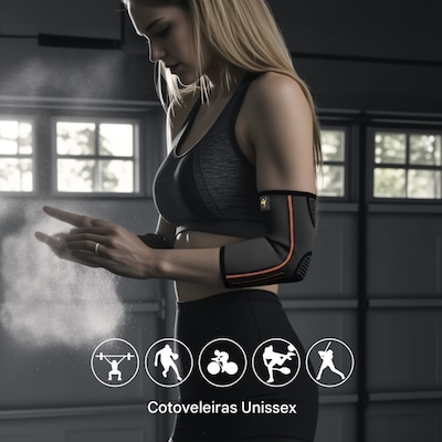 Cotoveleira Elástica Gold Sports 3D Pro De Compressão Térmica - Foto 4
