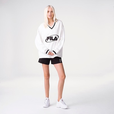 Casaco Fila Heritage Oversized V-Neck Pullover Feminino - Foto 3