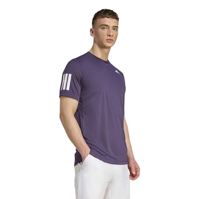 Camiseta adidas Tennis Club 3 Stripes Masculina - Foto 3