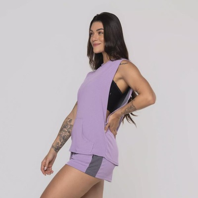 Camiseta Fitness Feminina Cavada Capuz Poliamida - Foto 4