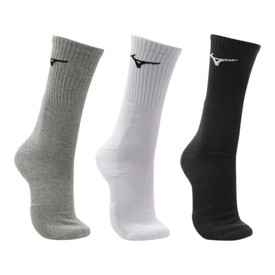 Meia Cano Médio Mizuno Prime Atoalhada Kit 3 Pares Unissex - Foto 1