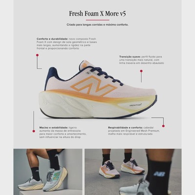 Tênis New Balance Fresh Foam X More V5 Feminino - Foto 6