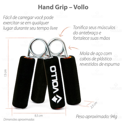 Kit Fortalecimento Vollo Barra Porta Ajustável + 2 Hand Grip - Foto 3