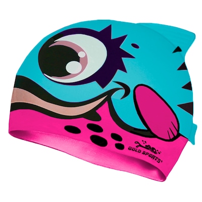 Touca de Natação Gold Sports Kids Bad Fish de Silicone - Foto 1
