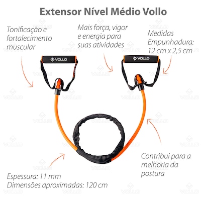 Kit Pilates Vollo Bola Suíça + Extensor Elástico Médio - Foto 2