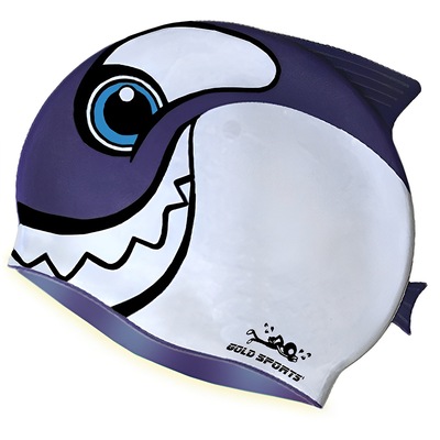 Touca de Natação Gold Sports Happy Shark Infantil - Foto 1