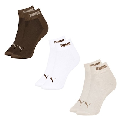 Kit 3 Pares de Meia Puma Cano Baixo Esportiva Feminina - Foto 1