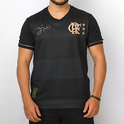 Camisa Do Flamengo Retrô Volta Zico Gold Braziline Masculino - Foto 2