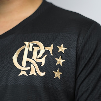 Camisa Do Flamengo Retrô Volta Zico Gold Braziline Masculino - Foto 3