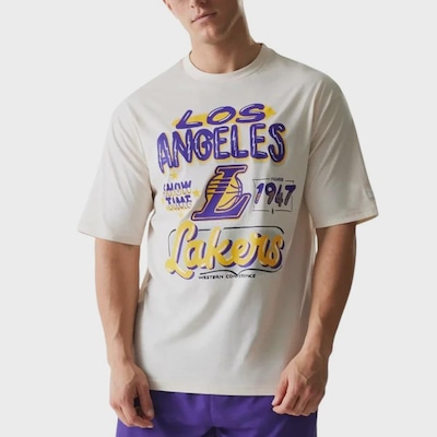 Camiseta New Era LA Lakers NBA Graphic Masculina - Foto 1
