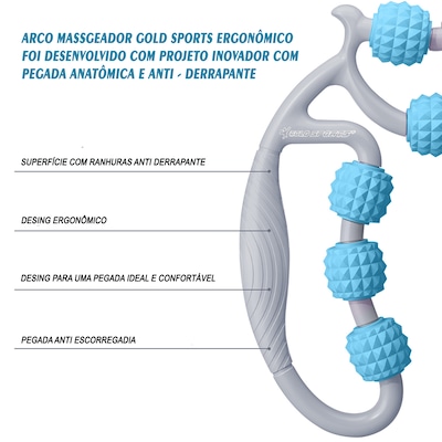 Arco Massageador Muscular Gold Sports Diamond Relaxante - Telescopico para Celulite - Foto 2
