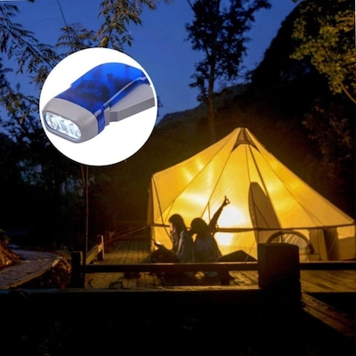 Mini Lanterna Dínamo DK Portátil 3 LEDs com Carga Manual Sem uso de Pilhas - Foto 4