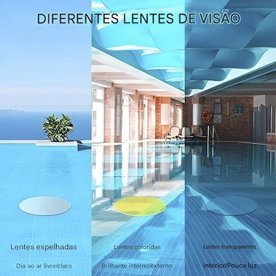 Óculos de Natação Gold Sports Spy Visão 180º  High Defnton - Foto 4
